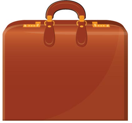 Office bags and suitcases vectors