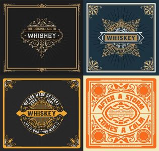 Set Whiskey labes.