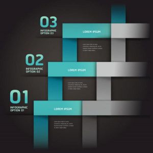 Option labels for text infographics vector