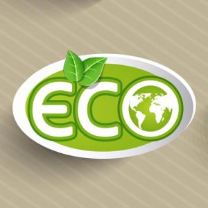 Organic food eco-labeling vector