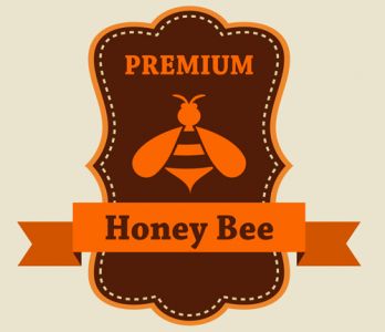 Honey bee vector label set