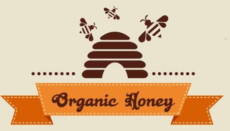 Honey bee vector label set