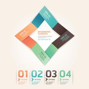 Origami numbered options infographics vector