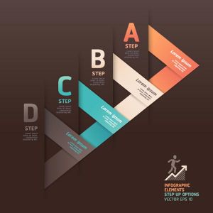 Origami numbered options infographics vector