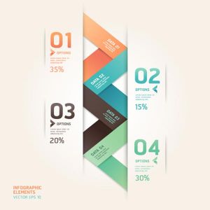 Origami numbered options infographics vector