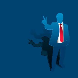 Blue paper businessman vector