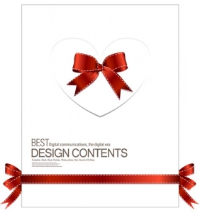 Paper card with ribbons design