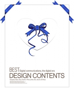 Paper card with ribbons design