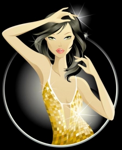 Party dancing girl vector