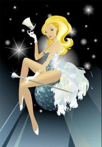 Party dancing girl vector