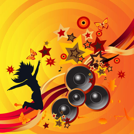 Party dancing music vector backgrounds