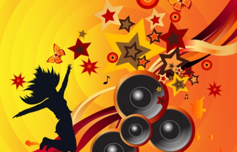 Party dancing music banner