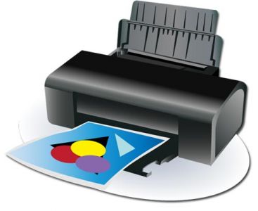 Black printer device vector