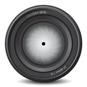 Photo camera lens vector