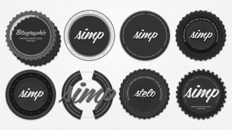 Photoshop layered badges design