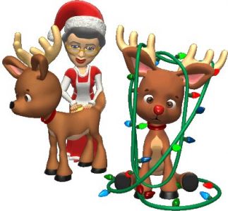 Christmas reindeer cartoon vector elements