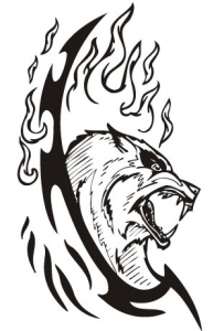 Animal predator tattoo vector silhouette