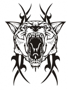 Animal predator tattoo vector silhouette