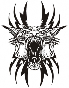 Animal predator tattoo vector silhouette