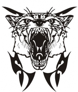 Animal predator tattoo vector silhouette