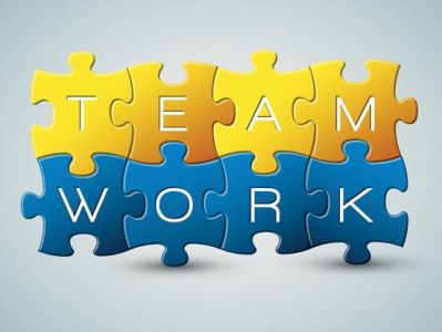 Puzzle teamwork vector