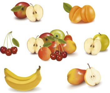 Realistic fruits vectors