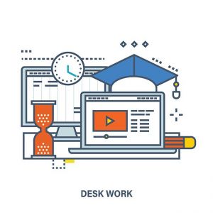 Concept of desk work, workplace and office,Concept of desk work, workplace and office