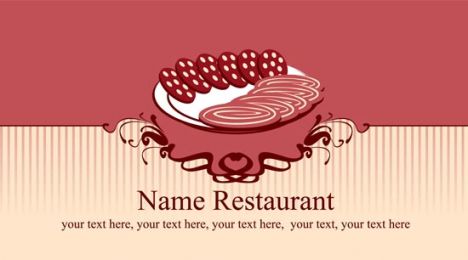 Restaurant business cards vector models