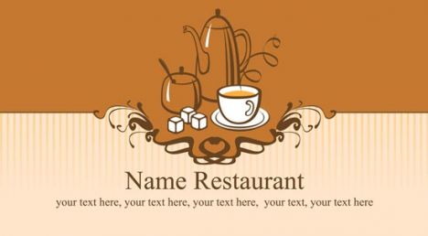 Restaurant business cards vector models