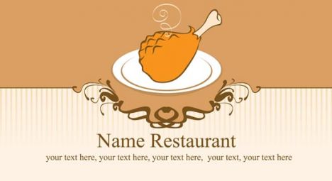 Restaurant business cards vector models