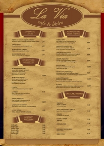 Restaurant menu card design