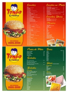 Restaurant menu card design