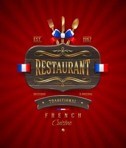 Restaurant wooden sign vector