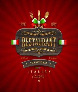 Restaurant wooden sign vector