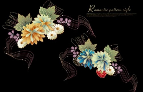 Romantic flowers banner