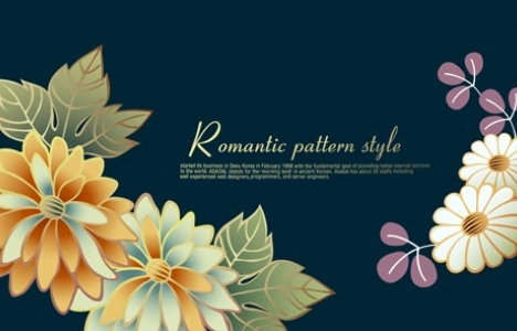 Romantic flowers banner