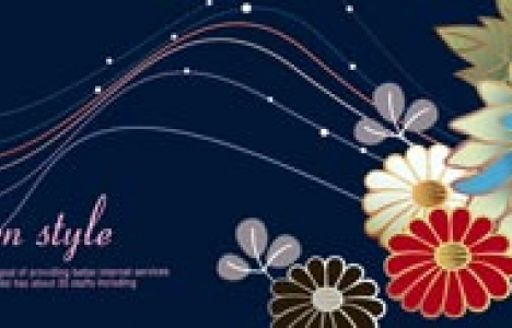 Romantic flowers banner