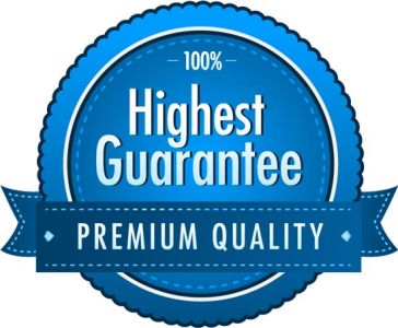 Satisfaction guarantee blue vector labels