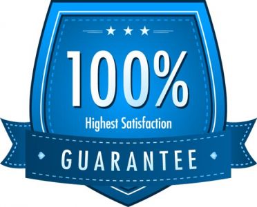 Satisfaction guarantee blue vector labels