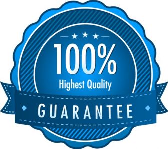 Satisfaction guarantee blue vector labels