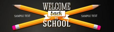 Set of school banners with place for your text and welcome back to school greeting. Vector