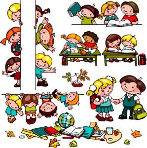 Childrens to school vector