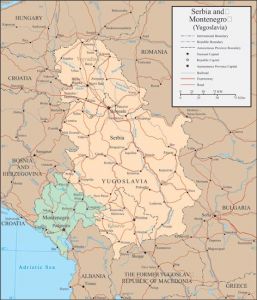 Serbia and Montenegro vector map