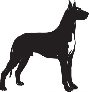 Short haired dogs vector silhouettes