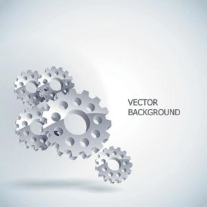 Silver gear wheels vectors