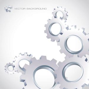 Silver gear wheels vectors