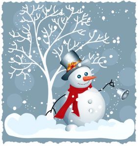 Snowman vector card