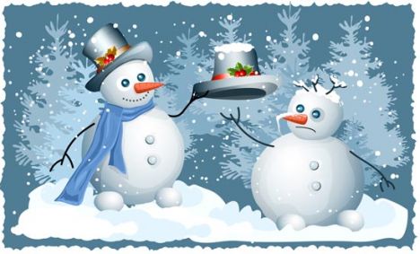 Snowman vector card