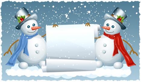 Snowman vector card template