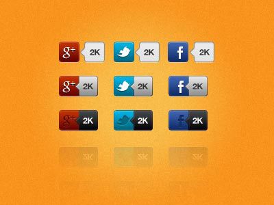 Social media buttons PSD design
